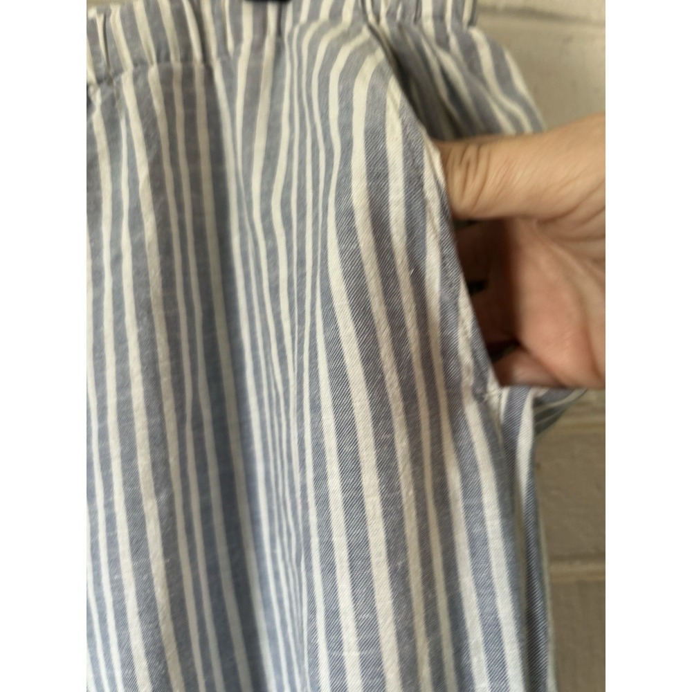 Eileen Fisher Women's Blue White Striped Hemp Organic Cotton Pull-On Pants XL - Picture 7 of 10